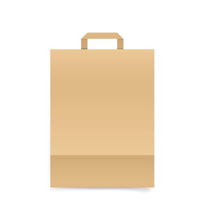Empty craft paper shopping bag isolated on white.のイラスト素材