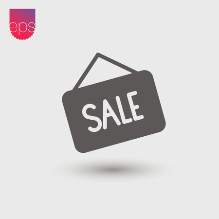 Sale simple Vector Icon. Vector emblem isolated on grey background. Vector pictogram clipartのイラスト素材