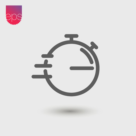 Stopwatch simple Vector Icon. Vector emblem isolated on grey background. Vector 
pictogram clipartのイラスト素材