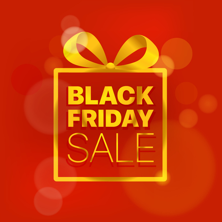 Black Friday Sale Vector concept. Golden logo on redのイラスト素材