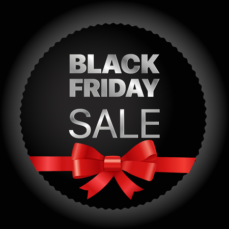 Black Friday golden frame. Black friday sale vector tag with red ribbon
のイラスト素材