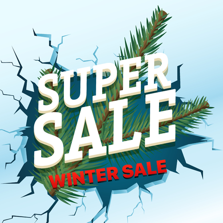 Winter sale concept. Shopping special offer templateのイラスト素材