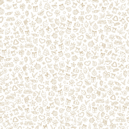 Winter holiday seamleaa pattern. Merry christmas and happy new year patternのイラスト素材