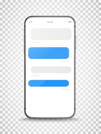 Modern frame less smartphone with chat templateのイラスト素材