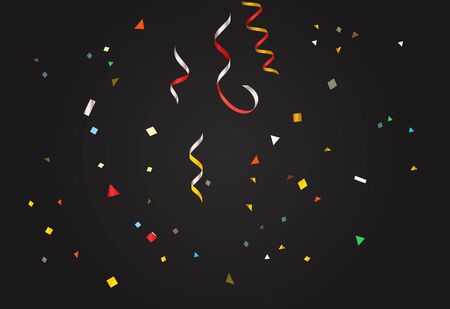 Colorful confetti on dark background. Vector layoutのイラスト素材