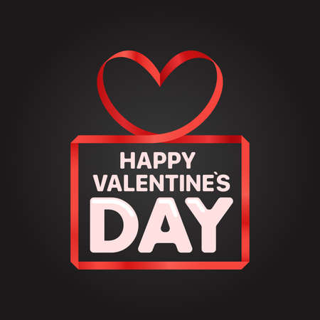 Valentines Day greeting card. Vector banner with red heart. Happy Valentines Dayのイラスト素材