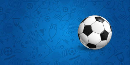 Soccer ball on blue background vector illustrationのイラスト素材