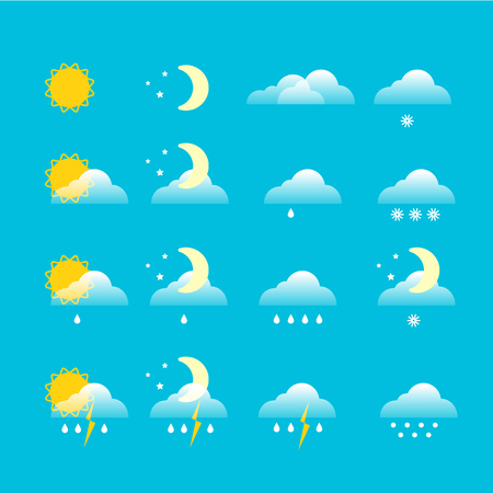 Forecast weather icons  set Vector illustration.のイラスト素材