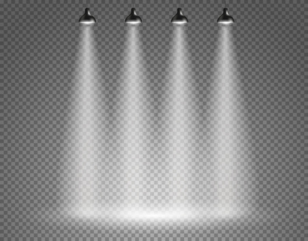 Scene with spotlights on transparent backgroundのイラスト素材