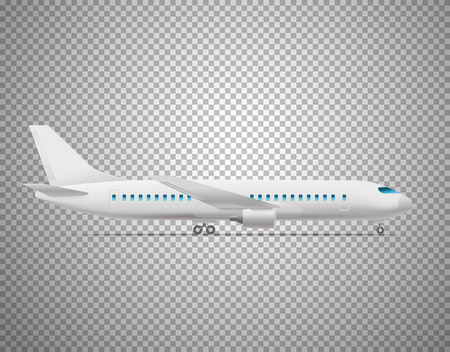 Modern aircraft isolated on transparent background. Layered illustrationのイラスト素材