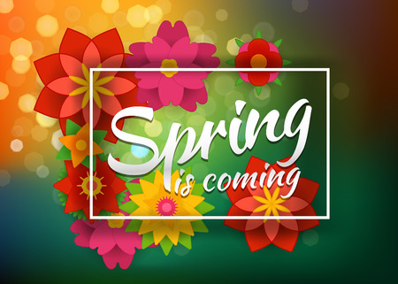 Spring party poster vector concept. Abstract blurred colorful vector backdrop.のイラスト素材