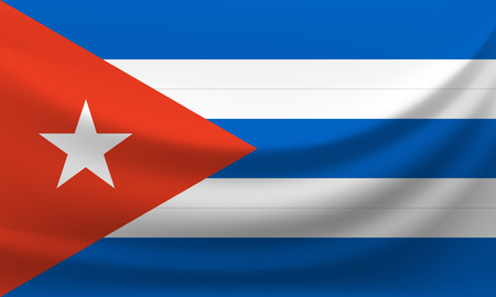 Waving national flag of Cuba. Vector illustration のイラスト素材
