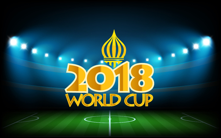 Soccer arena illuminated with spot lightsのイラスト素材