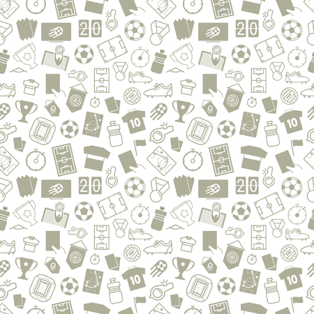 Different soccer objects seamless vector backgroundのイラスト素材