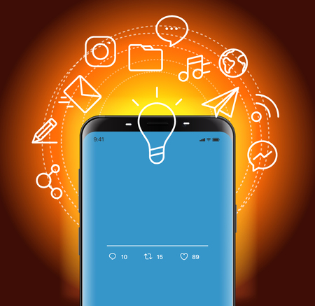Modern smartphone communication concept. Vector illustrationのイラスト素材