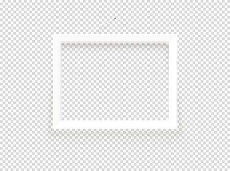 White blank frame vector mockup. Vector object isolated on transparent backgroundのイラスト素材