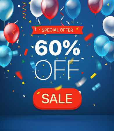 Special offer concept. 60 percent off. Vector illustrationのイラスト素材