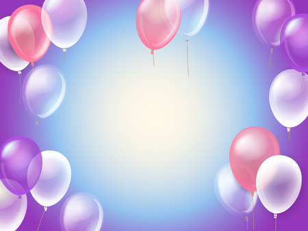 Flying air balloons. Vector template for any textのイラスト素材