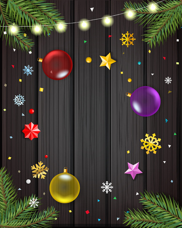 Merry Christmas and Happy New Year greeting card. TemplatÑ for your wishesのイラスト素材