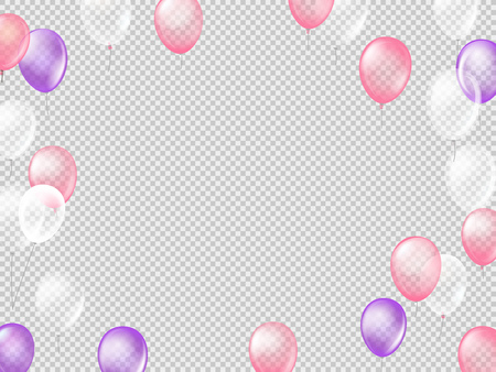 Flying air balloons on transparent backgroundのイラスト素材