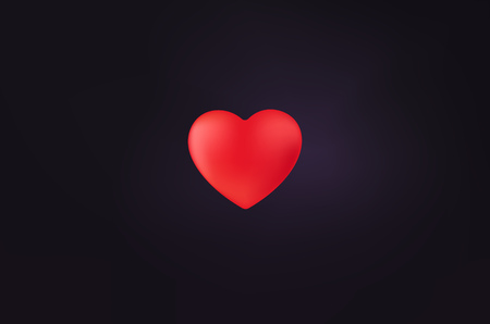 Red heart on dark background. Vector illustration. Valentines card conceptのイラスト素材