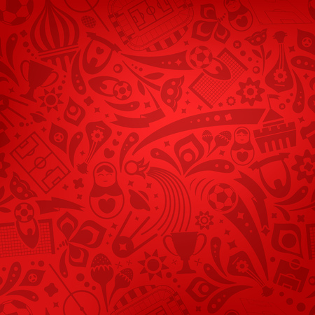 Red soccer championship trendy pattern. Vector ornamentのイラスト素材