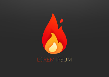 Vivid color warm flame. Logo templateのイラスト素材