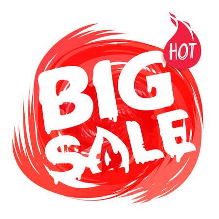 Big sale banner template. Discount banner template. Paint effectのイラスト素材
