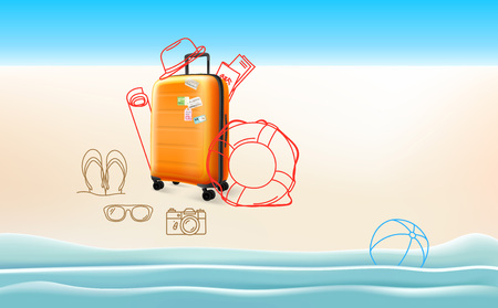 Travel concept with different travelling stuffのイラスト素材