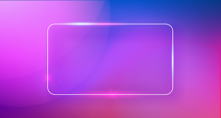 Abstract color trendy background with neon rectangle frameのイラスト素材