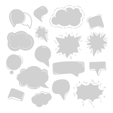 Abstract handdrawn doodle speech cloudsのイラスト素材