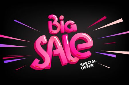 Big sale special offer. Vector lettering bannerのイラスト素材