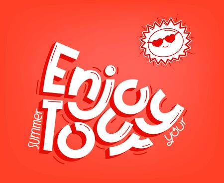Enjoy your summer tour design. Vector lettering inscriptionのイラスト素材
