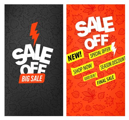 Autumn advertising banners vector set. Big saleのイラスト素材
