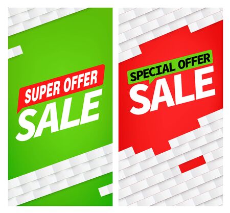 Mega sale special offers setのイラスト素材