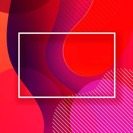 White frame with colorful abstract geometric backgroundのイラスト素材