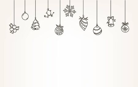 Doodling style Christmas vector illustrationのイラスト素材