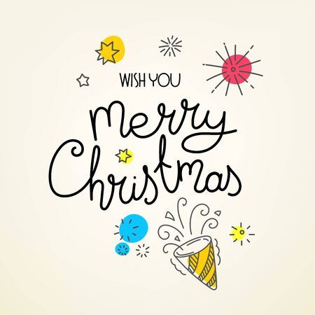 Doodling style elements and lettering inscriptionのイラスト素材