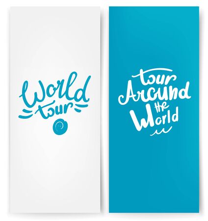 Calligraphic logos on vector bannersのイラスト素材