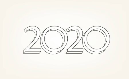 Happy new year 2020 vector templateのイラスト素材