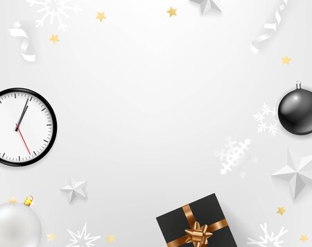Different elements of winter holidays. Top view vector illustrationのイラスト素材
