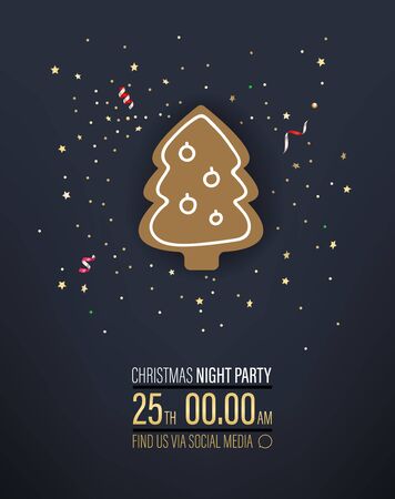 Christmas night party invitation vector layout&#xD;&#xA;のイラスト素材