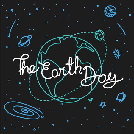 The Earth Day. Doodle style vector illustrationのイラスト素材