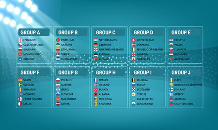 Soccer tournament on background with stadiumのイラスト素材