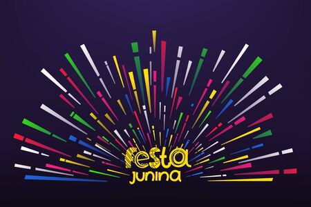 Festa junina. Abstract color firework on dark backgroundのイラスト素材