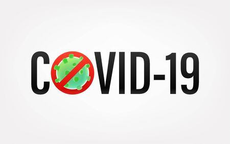 Beware of covid-19 concept. Vector illustraction with virus moleculeのイラスト素材