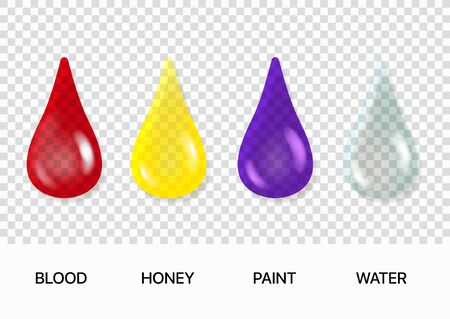 Different liquid drips vector clipart&#xD;&#xA;のイラスト素材