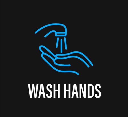 Wash hands. Coronavirus protection campaignのイラスト素材