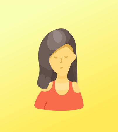 Sketchy style artistic character. Youn beautiful woman with brown heirのイラスト素材