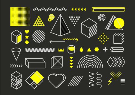 Vector design elements vector set. Trendy graphic elements のイラスト素材
